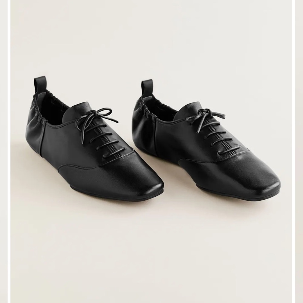 Reformation Marie Lace-up Oxford Black - Size 7.5 - Picture 2 of 8